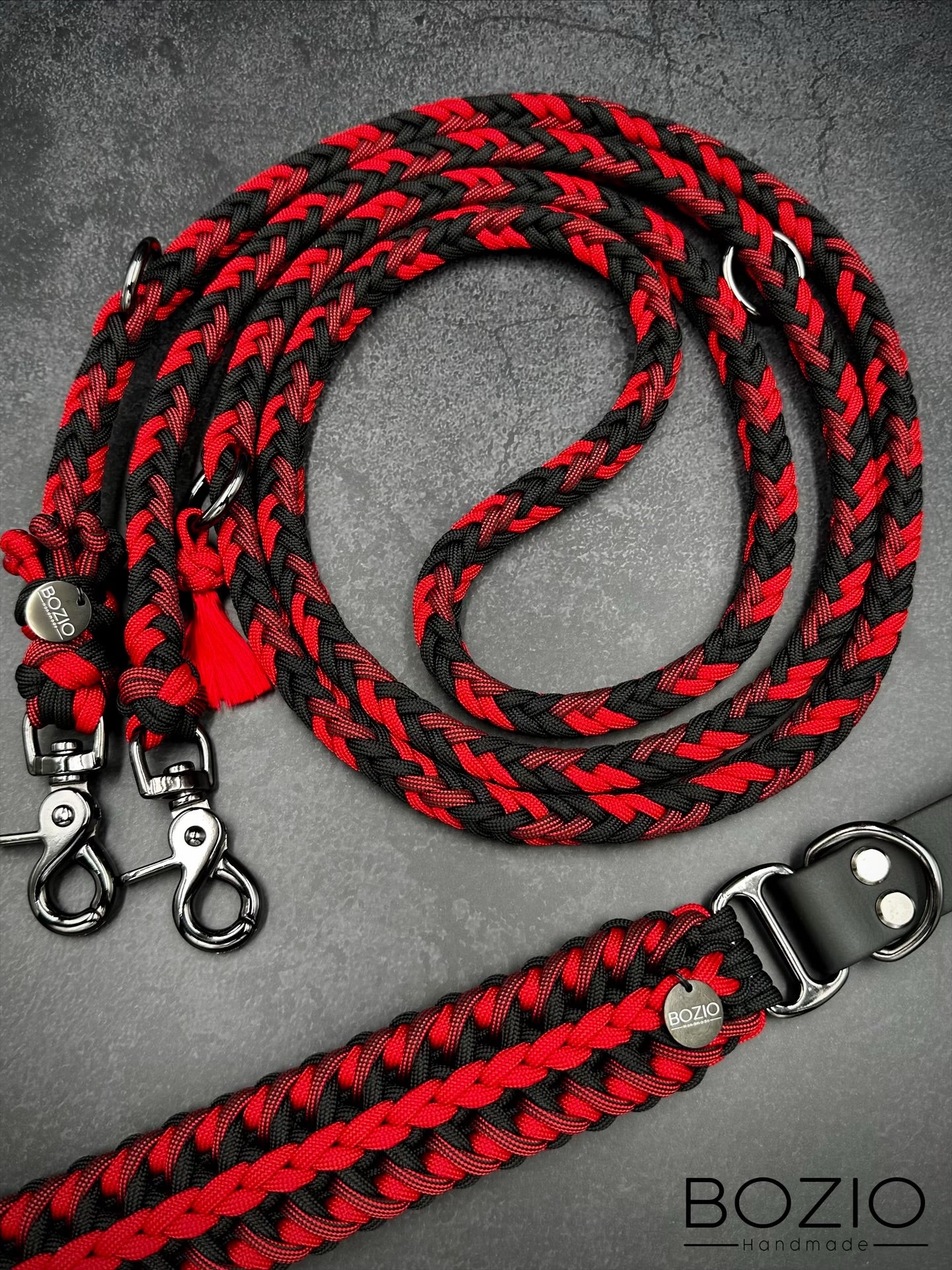 7. AMOROSO & HERRINGBONE Halsband & Leine im Set