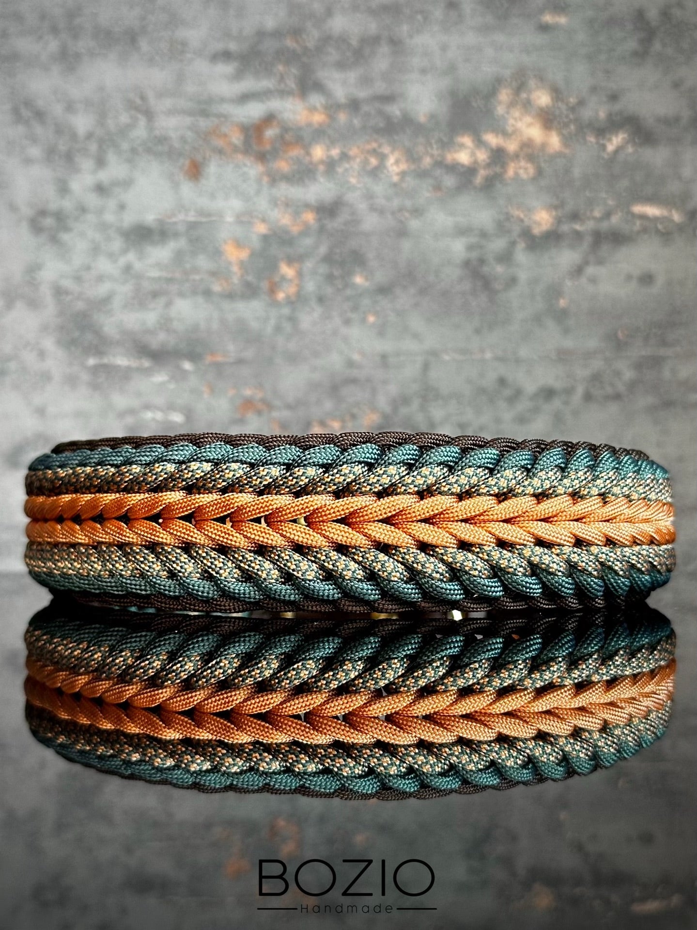Paracord Halsband Orange Braun Alpine Grün
