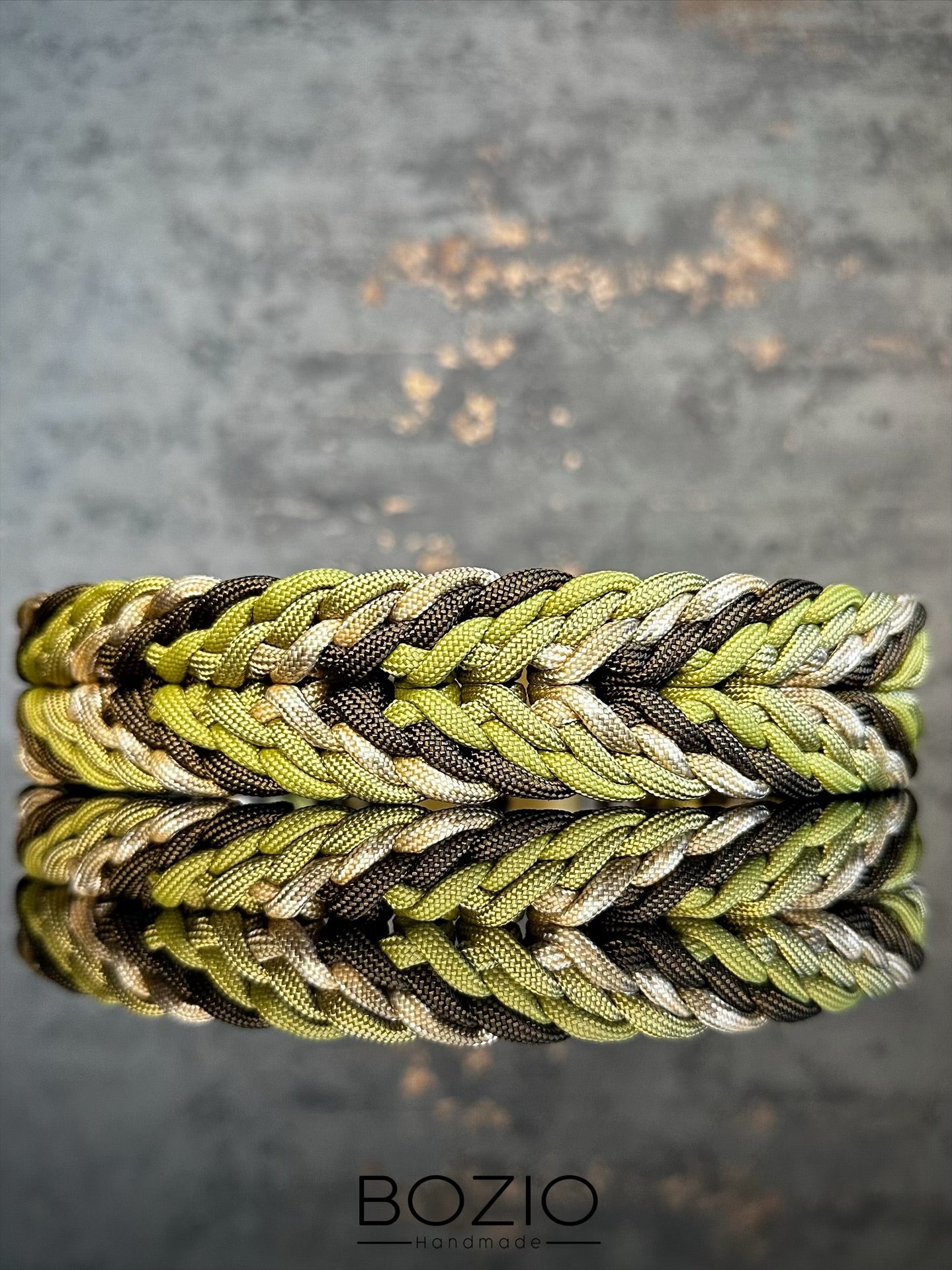 paracord halsband hund braun greun khaki oliv army tan cream beige