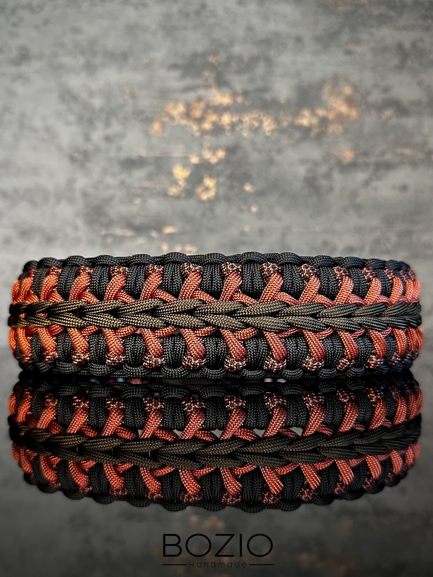 paracord halsband hund dunkel braun schwarz rust rost