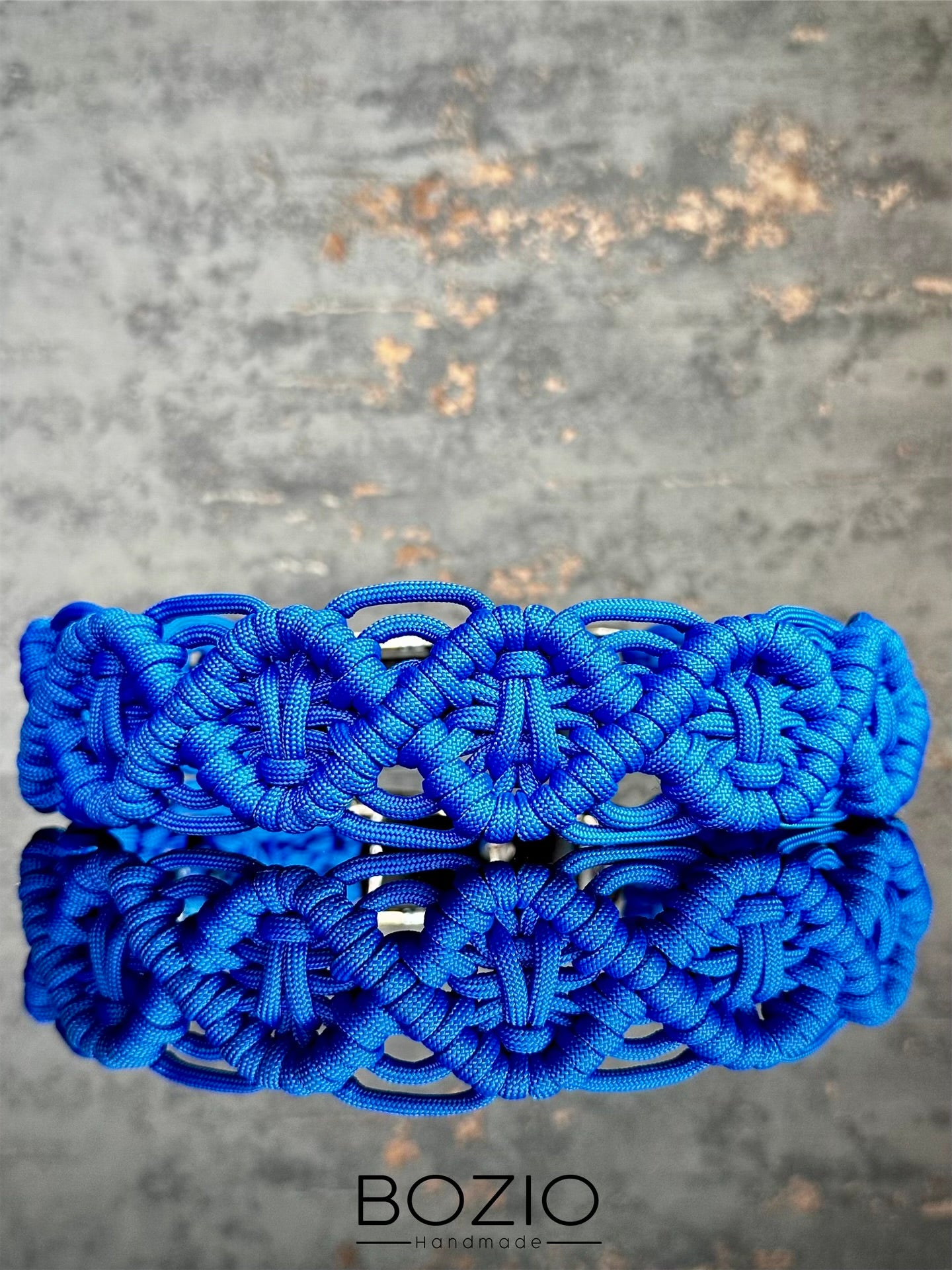paracord halsband hund makramee blau royal