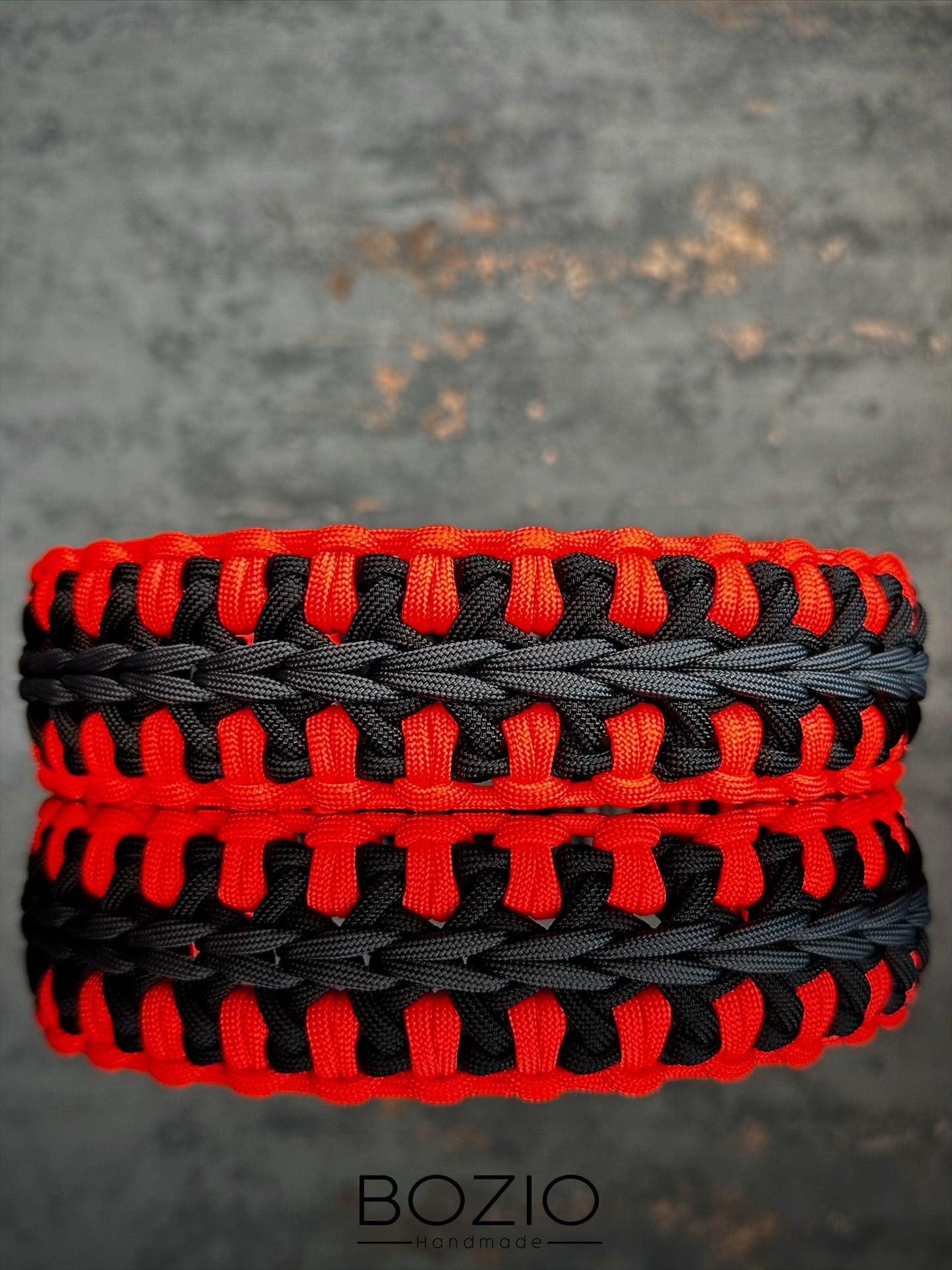 paracord halsband hund neon orange schwarz grau anthrazit