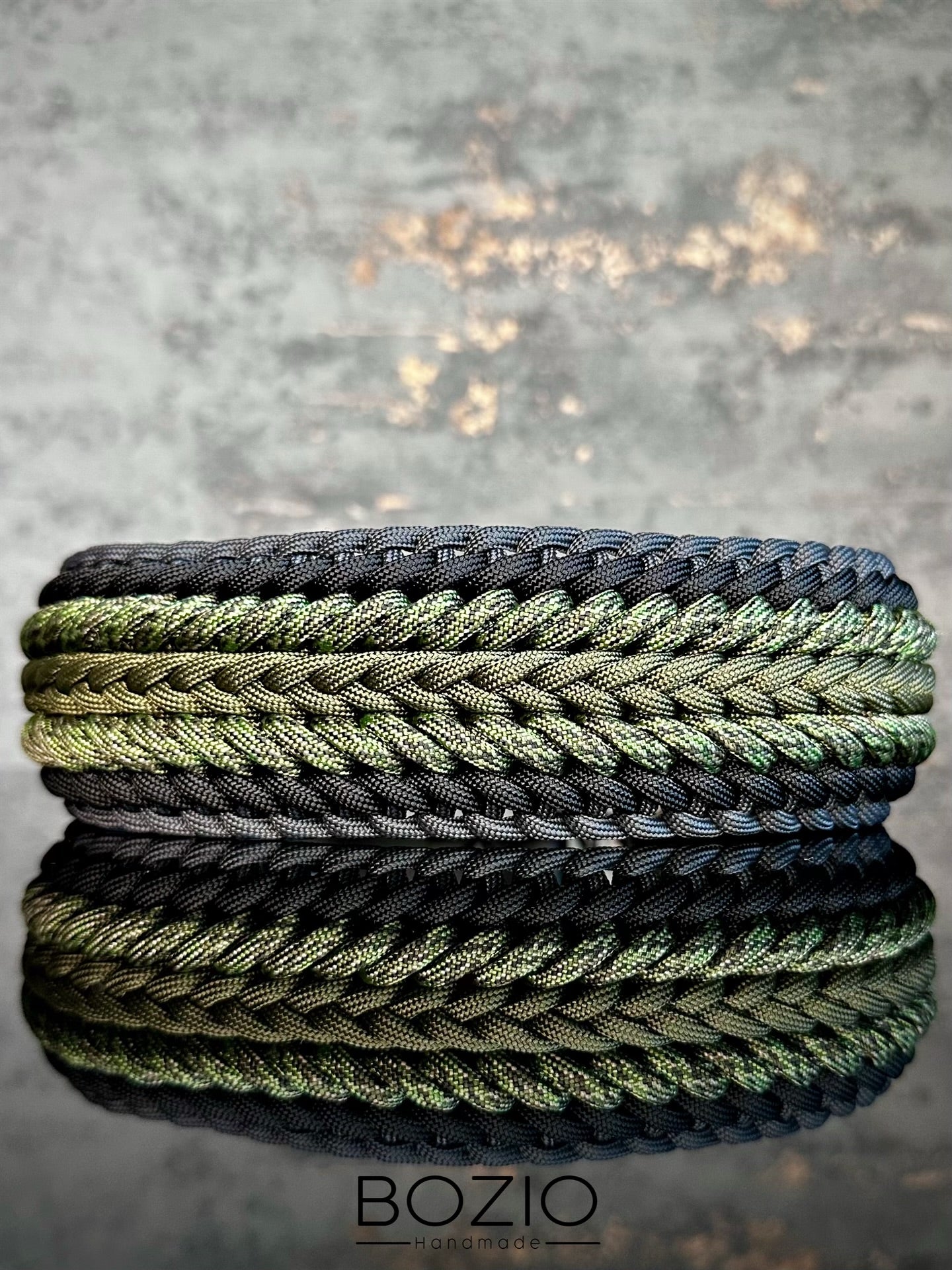 paracord halsband hund schwarz anthrazit gruen oliv army