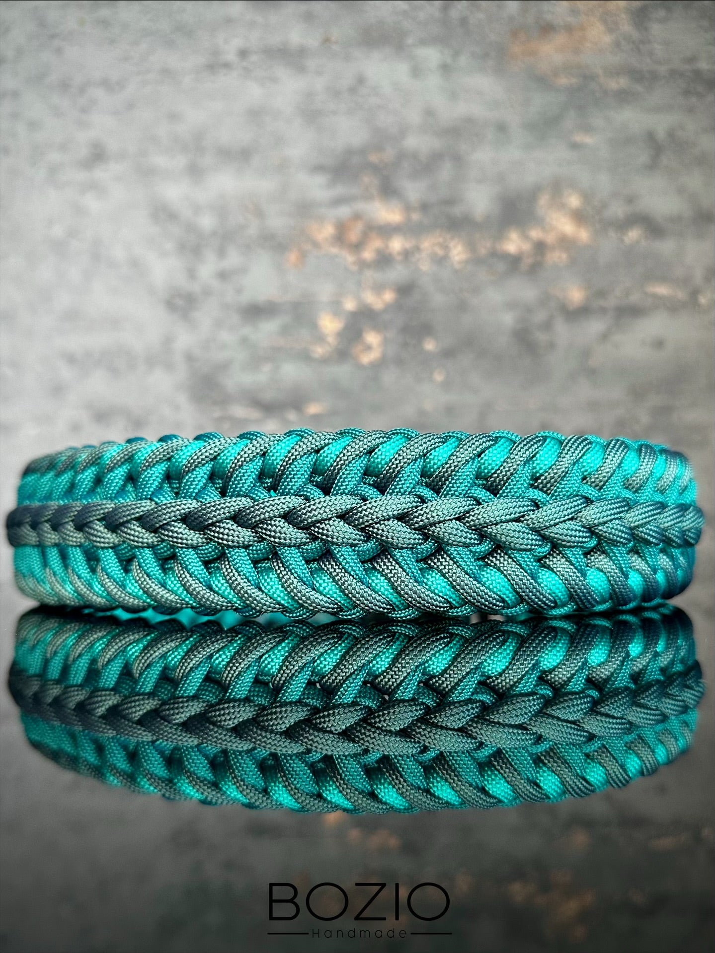 paracord halsband hund see gruen blau tuerkis alpin gruen