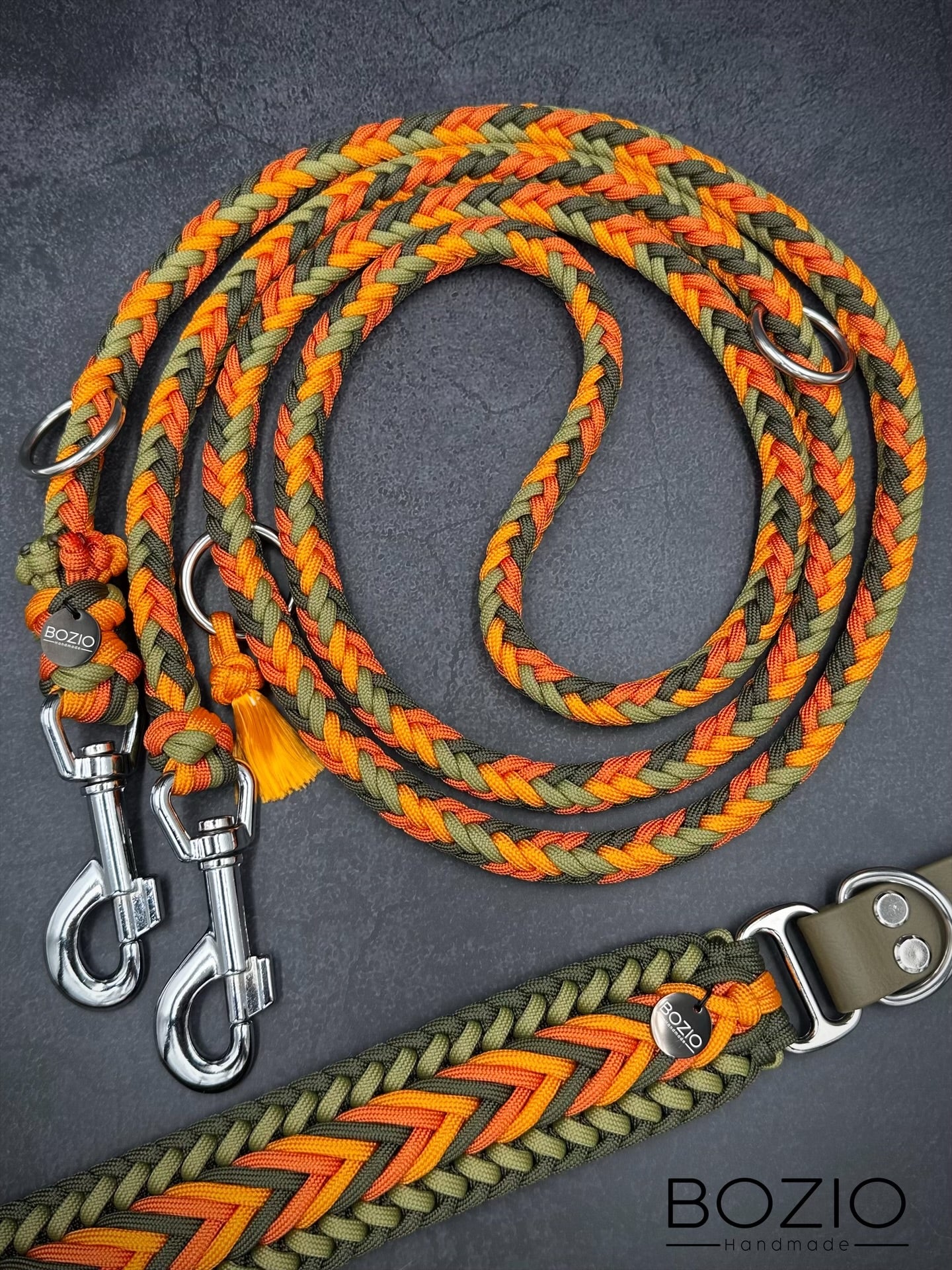 21. WELLENBENNO & HERRINGBONE Halsband & Leine im Set