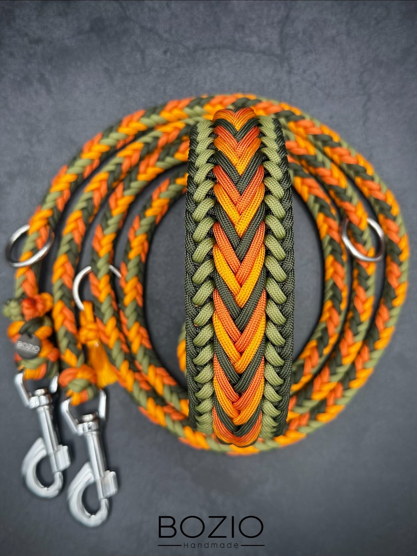 21. WELLENBENNO & HERRINGBONE Halsband & Leine im Set