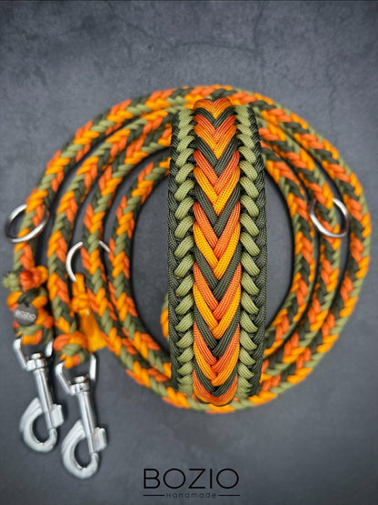 21. WELLENBENNO & HERRINGBONE Halsband & Leine im Set