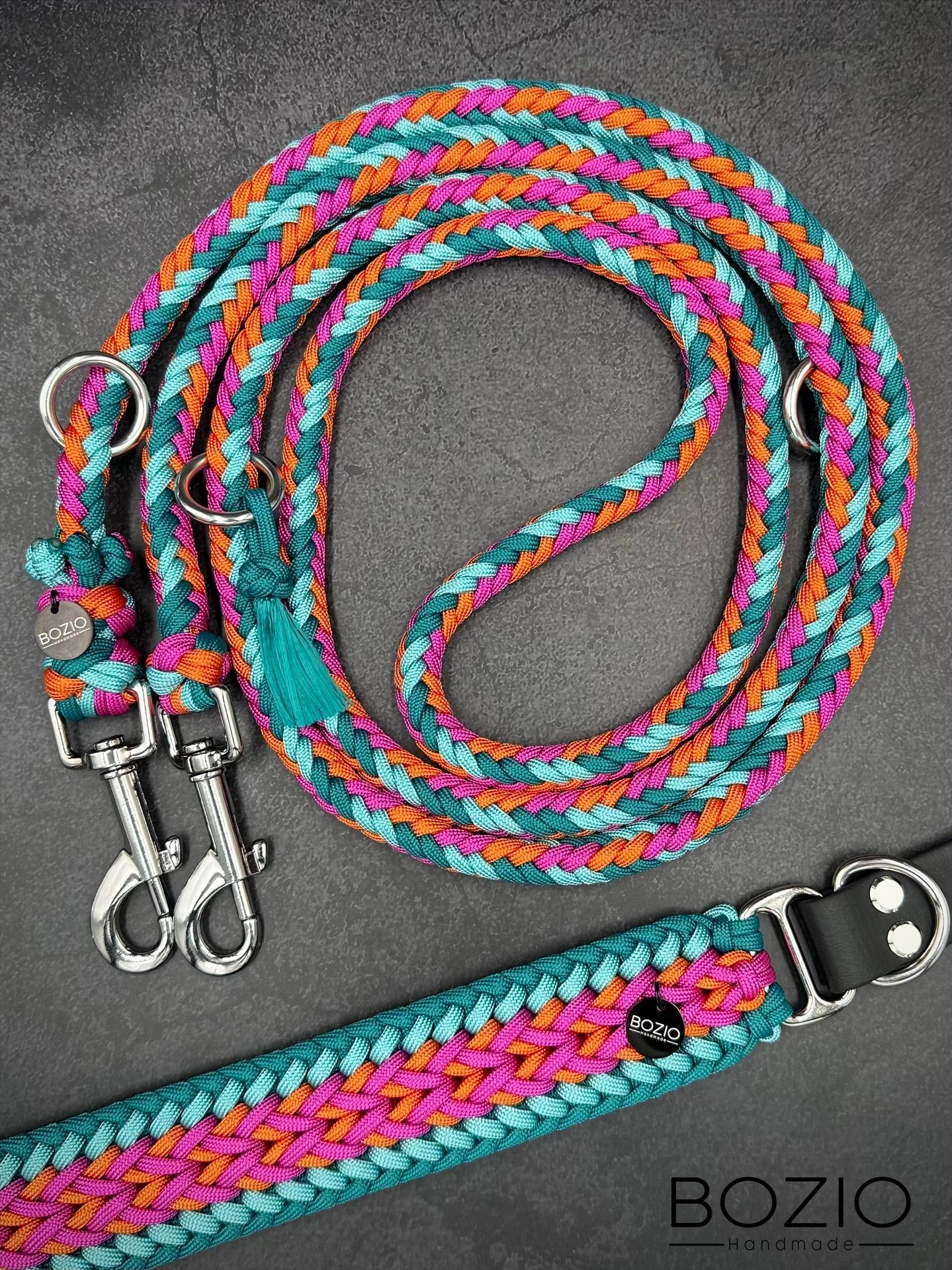 30. FIRST IMPRESSION & HERRINGBONE Halsband & Leine im Set