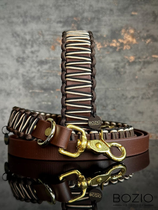 2. Biothane  X  Paracord Halsband & Leine im Set