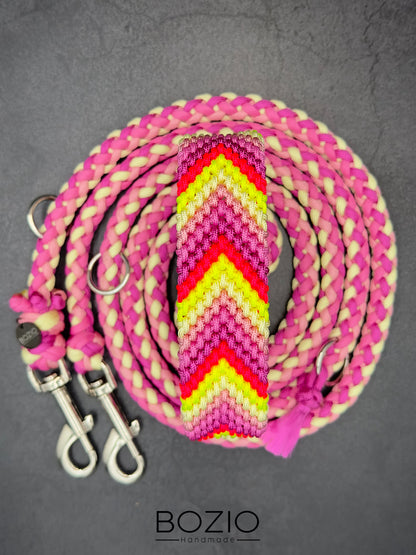 47. CHEVRON & GAUCHO Halsband & Leine im Set