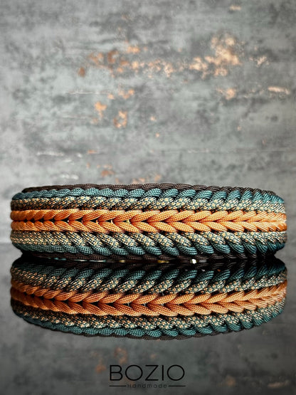 Paracord Halsband Orange Braun Alpine Grün