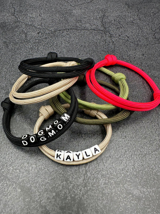 paracord armband schwarz beige pink rosa grün