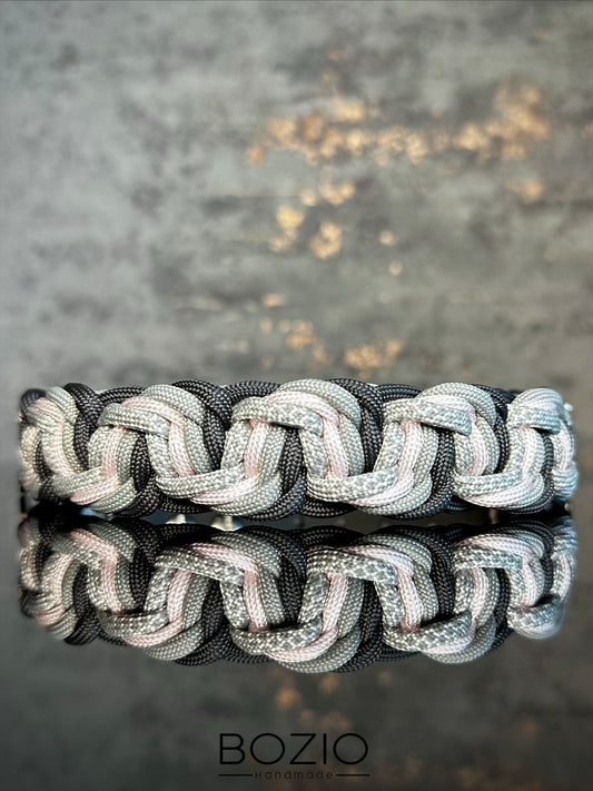 paracord halsband hund grau rosa silber anthrazit
