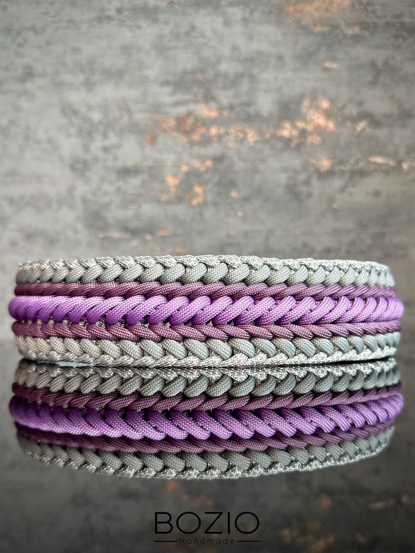 paracord halsband hund hell grau lila pastel marvelous