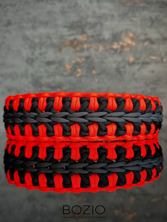 paracord halsband hund neon orange schwarz grau anthrazit