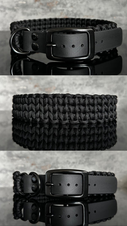 paracord halsband hund schwarz biothane schwarz 