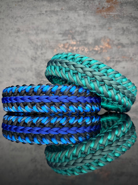 paracord halsband hund schwarz blau tuerkis alpin greun see gruen
